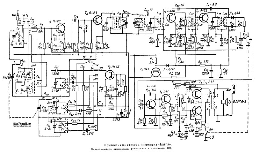 Электрическая схема радиоприемника